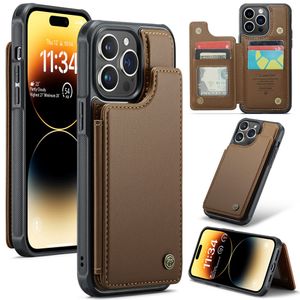 CASEME C22 iPhone 14 Pro Max Wallet Case RFID Blocking - Brown