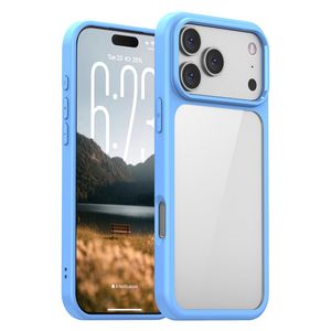 IPAKY iPhone 18 Pro Max/17 Pro Max Läpinäkyvällä takaosalla varustettu kuori - Sininen