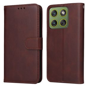 Motorola Edge 70 5G Plånboksfodral PU-läder Stativ - Brun