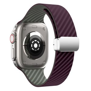 Apple Watch 42 / 41/ 40 / 38mm Klockarmband kolfibertextur - Lila