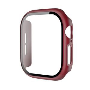Apple Watch 12 46mm Cover med skærmbeskyttelse i hærdet glas - Vinrød