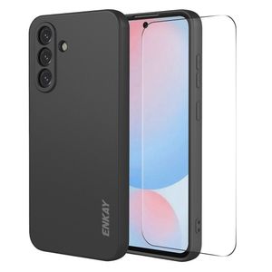 ENKAY HAT PRINCE Samsung Galaxy A57 5G Silikondeksel med Skjermbeskytter - Svart