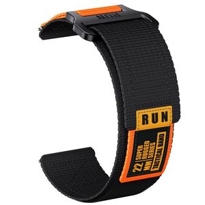 Huawei Watch GT5/5 Pro/4/4 Pro m.fl. Klockarmband i Nylon – Svart/Orange