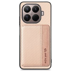 Xiaomi 17T Pro Skal med plånbok och kolfiberstruktur - Apricot