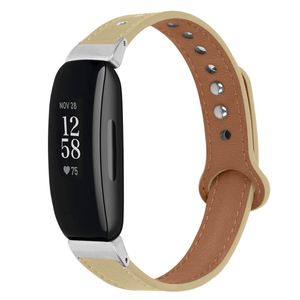 Fitbit Inspire/Inspire HR/Inspire 2/Ace 2 Klokkereim i ekte skinn – Beige