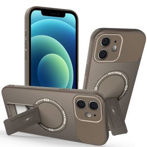 iPhone 12 Skal med Stativ - Brun