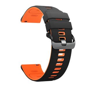 Huawei Watch GT5/GT5 Pro/Galaxy Watch3 jne. Silikoninen kellonranneke – Musta/Oranssi