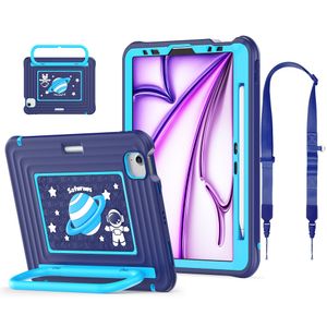 Lasten kuori jalustalla iPad Airille/Prolle 11" - sininen