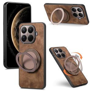 Xiaomi 17T Pro Skal i PU-läder med ringstativ - Brun