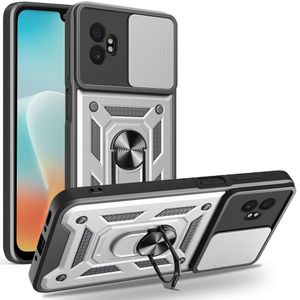 Samsung Galaxy XCover7 Pro deksel med ringholder og skyvbart kameralokk – sølv