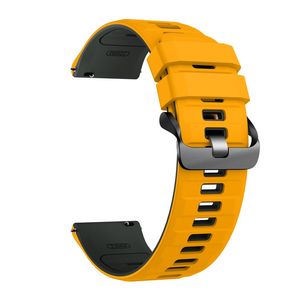 Huawei Watch GT5/GT5 Pro/Galaxy Watch3 jne. Silikoninen kellonranneke – Keltainen/Harmaa