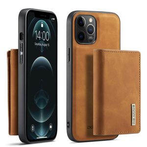 DG.MING iPhone 13 mini Wallet Case with Kickstand – Brown