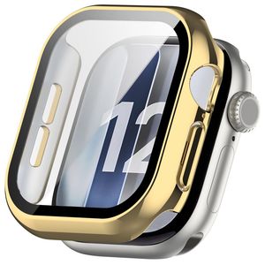 Apple Watch 12 46mm Cover med skærmbeskyttelse i hærdet glas - Guld