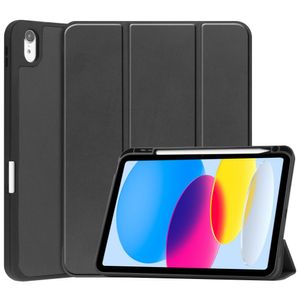 iPad A16 11" 2025 / 10th Gen 10.9" 2022 Tri-Fold Fodral med Pennfack – Svart