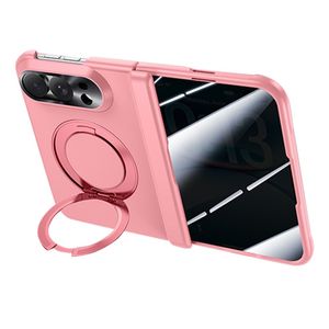 iPhone Duo Kuori rengasjalustalla ja näytönsuojalla - Vaaleanpunainen