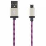USB 2.0 Kabel Typ A till Micro B 5-pin – 2m – Lila