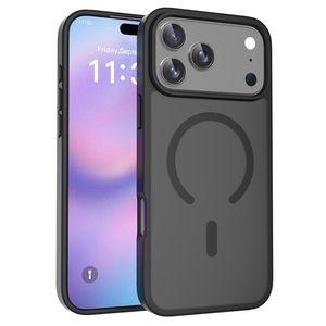 iPhone 18 Pro Max/17 Pro Max-deksel MagSafe-kompatibelt støtsikkert – svart