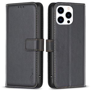 BINFEN COLOR iPhone 14 Pro Wallet Cover Stand Card Holder - Black