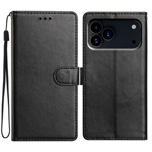 iPhone 18 Pro/17 Pro Plånboksfodral med Korthållare/Handledsrem - Svart