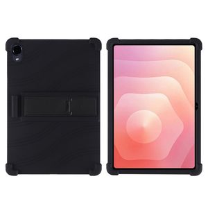 Samsung Galaxy Tab S12 Plus Silikonskal med stativ - Svart