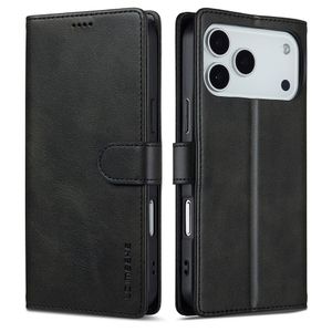 LC.IMEEKE iPhone 17 Pro Max Wallet Cover with Stand - Black