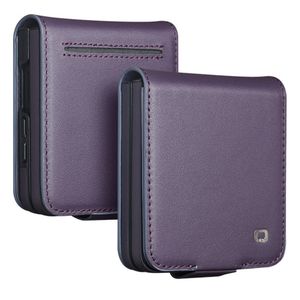 QIALINO Samsung Galaxy Z Flip8 Flip cover i ægte læder - Lilla