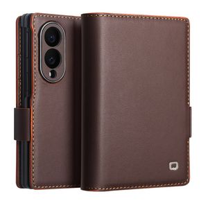 QIALINO Samsung Galaxy Z Fold8 Flip cover i ægte læder - Brun