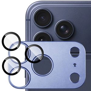 IMAK iPhone 18 Pro Max Linssinsuoja Karkaistusta Lasista ja Metallista - Sininen