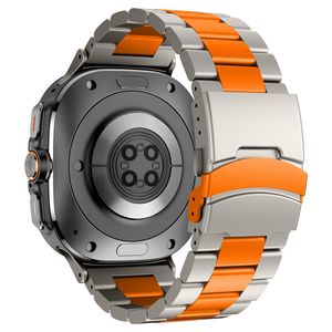 Samsung Galaxy Watch Ultra2/Ultra 47mm Klokkereim Titan – Grå/Oransje