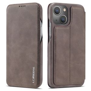 LC.IMEEKE iPhone 13 Mini PU Leather Cover Card Slot – Coffee