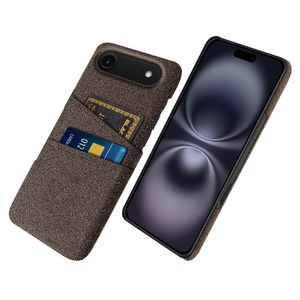 iPhone 17 Air Skal i Textil med 2 Kortfack - Brun