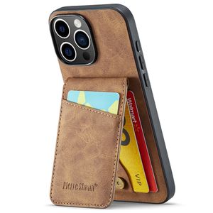 FIERRE SHANN iPhone 16 Pro Deksel med Kortspor - Brun