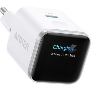 Anker Nano Display Vegglader, 45W, 3A, 1 x USB-C – Hvit