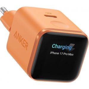 Anker-seinälaturi Nano-näytöllä 45 W USB-C – Oranssi