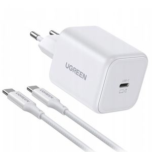 Ugreen X524 -seinälaturi 45W USB-C-kaapelilla – Valkoinen
