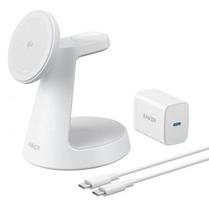 Anker MagGo 3i1 trådløs oplader 15W – Hvid