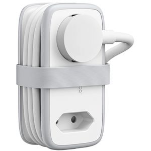 Orico APP-strømskinne – 2x strømuttak, 2x USB-A, 1x USB-C 15,5W – hvit/grå